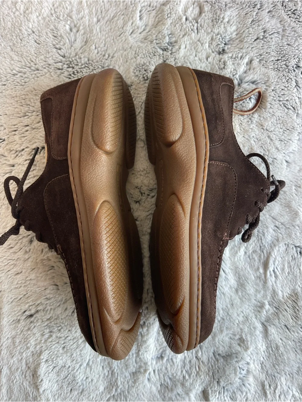 J. FENESTRIER Men’s Brown Suede Lace-Up Casual Shoes Size 7.5